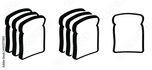 Bread slices icon or symbol. Flat vector breads pictogram. cartoon sandwich sign.