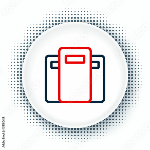 Line Police assault shield icon isolated on white background. Colorful outline concept. Vector