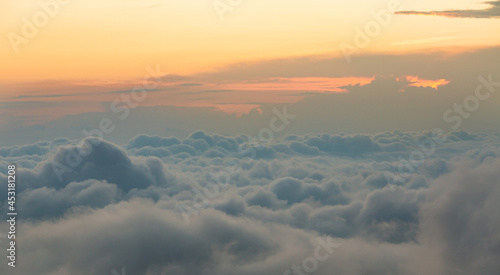 Above clouds shoot from height