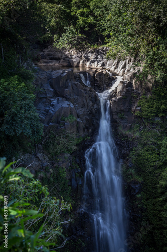 Waterfall along the road to Hana  Maui  Hawaii
