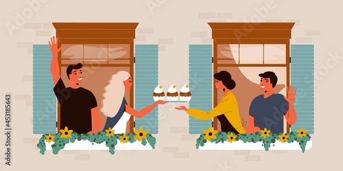 Neighbours In Windows Illustration