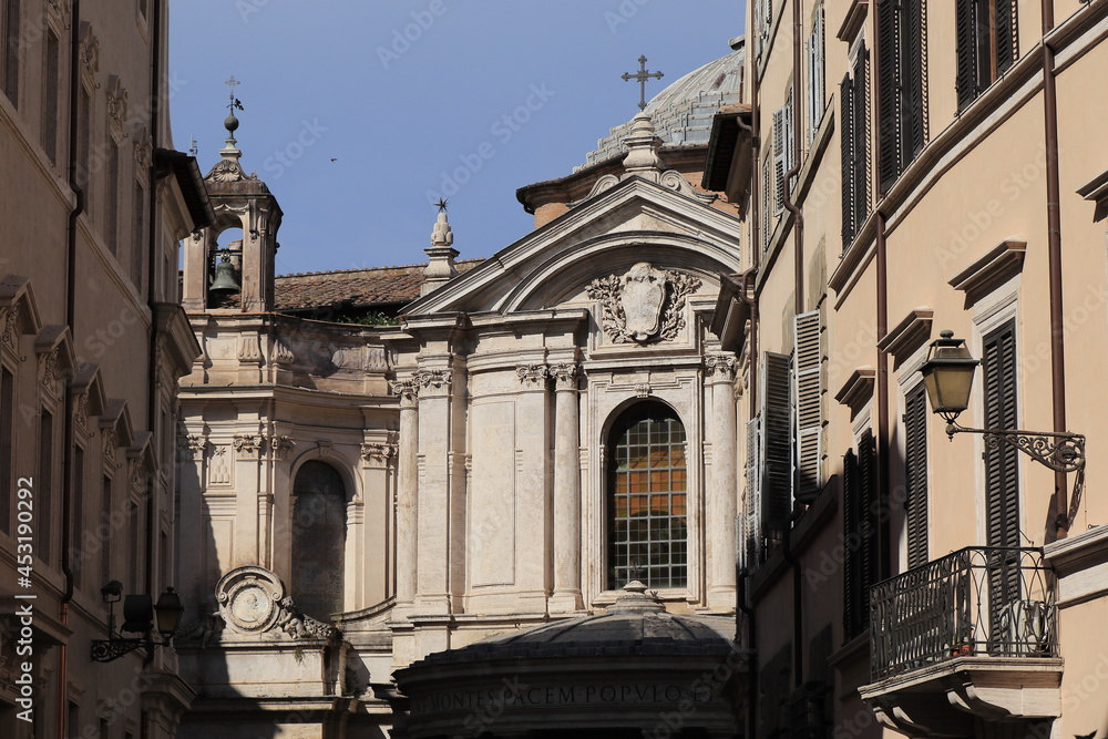 Rome Street View with Santa Maria della Pace Church, Italy