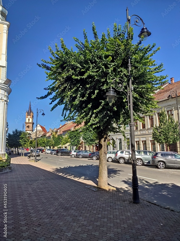 Gheorghe Sincai Street Romania  Bistrita    2021, august , Evangelical Church 