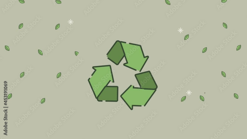 eco friendly animation with recycle arrows eco friendly animation with recycle arrows