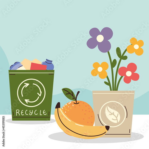 recycle and ecology fruits