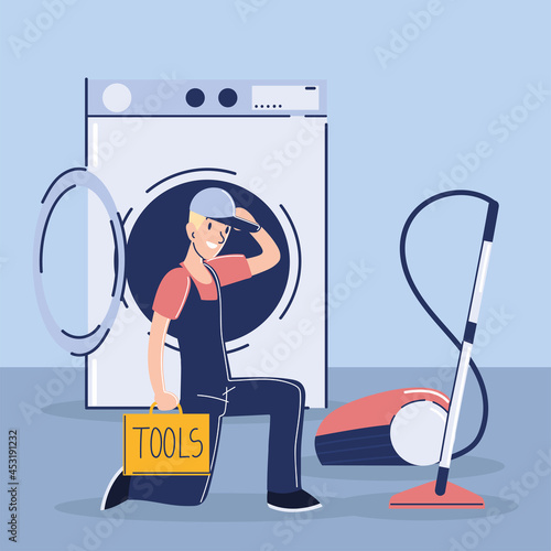 male technician fixing