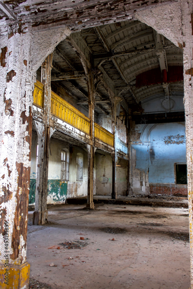 the ruins of the old brick Lutheran church of the Volga Germans