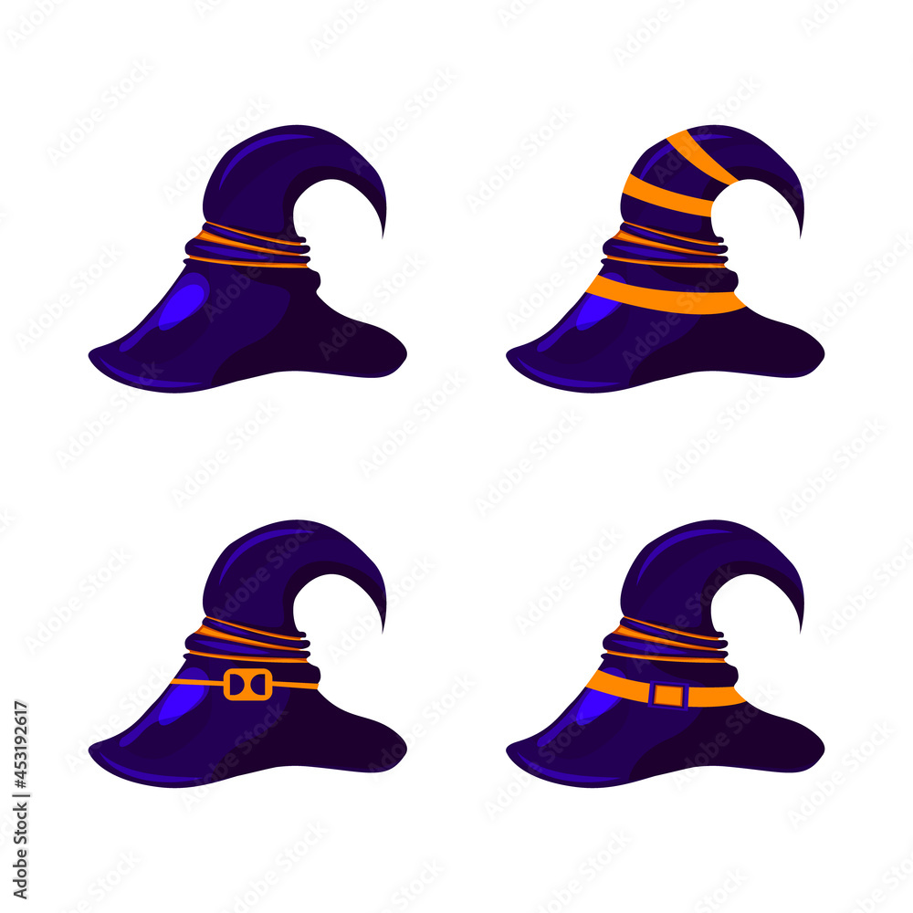 Set of witch hat design vector Set of witch hat design vector