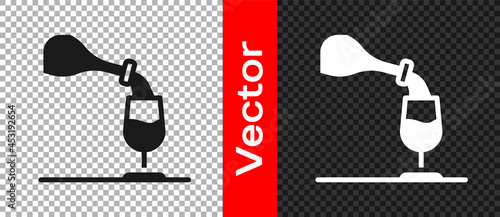 Black Wine tasting, degustation icon isolated on transparent background. Sommelier. Smells of wine. Vector