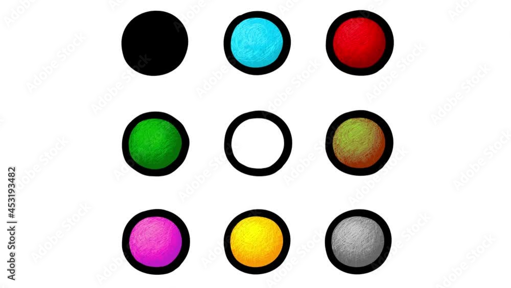 9 color isolated drops pulsing crazy cartoon animation. Red blue green pink brown yellow grey black and white. Alpha channel included. 9 color isolated drops pulsing crazy cartoon animation. Red blue green pink brown yellow grey black and white. Alpha channel included.