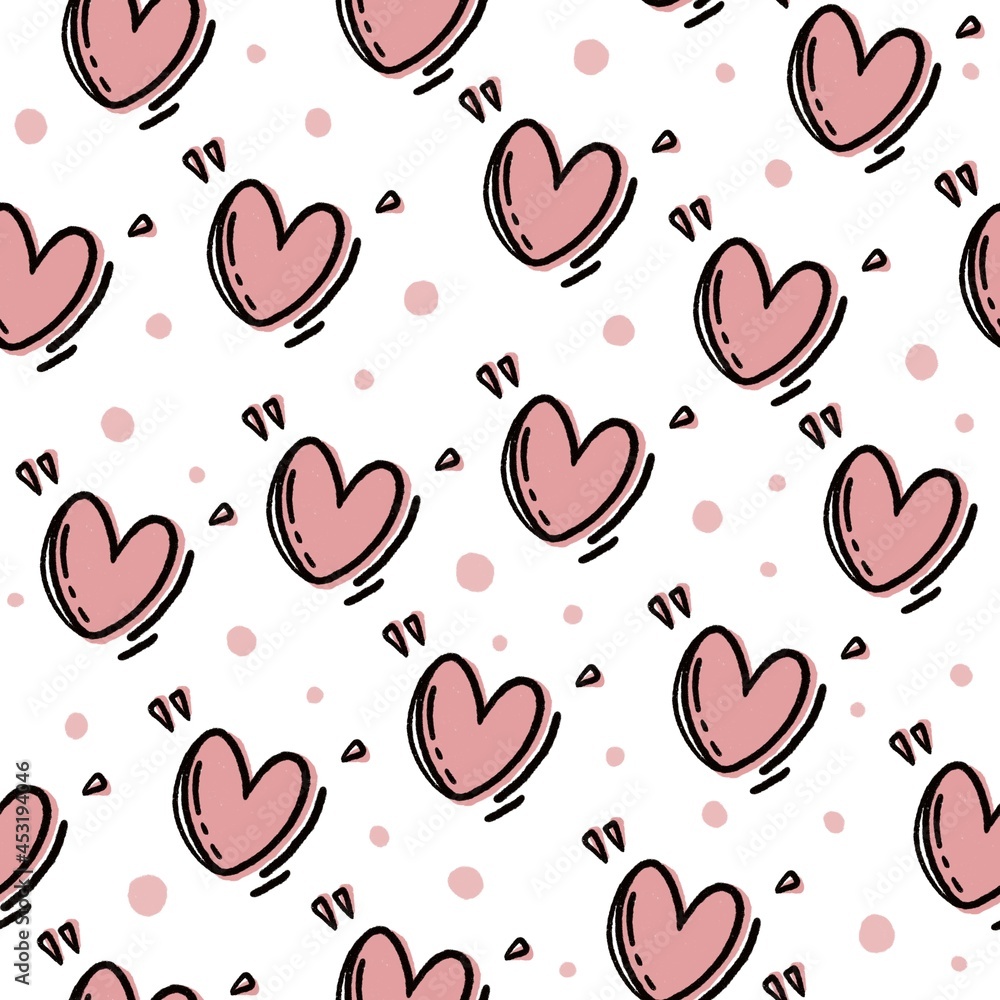 Hearts seamless pattern. Romantic print. Valentine’s Day design. Love pattern Hearts seamless pattern. Romantic print. Valentine’s Day design. Love pattern