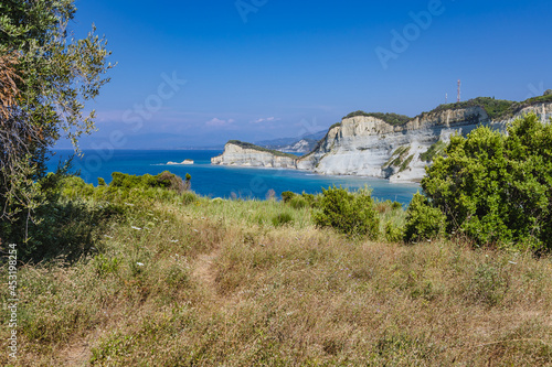 Aerial view from Cape Drastis at the northwest tip of Greek Island of Corfu