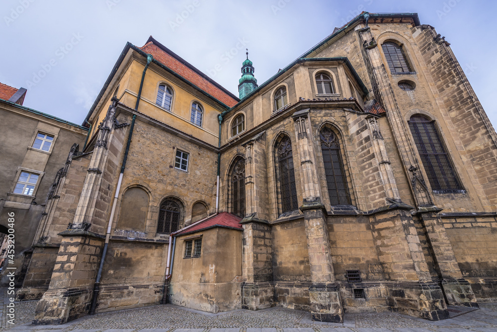Exterior of Assumption of the Blessed Virgin Mary Church in Klodzko historic town in the region of Lower Silesi, Poland