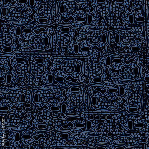 vector seamless pattern Abstract Modern Shapes . Simple geometric pattern with different figures. Artistic folk shapes.