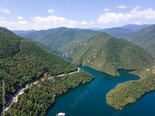 Aerial view of The Vacha (Antonivanovtsi) Reservoir, Region, Bulgaria