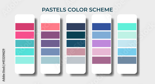 pastel color palettes pantone swatch sets