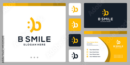 Initial letter B logo design template with smile graphic design vector illustration.