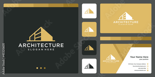 architectural building logo with real estate logo design template. icons for real estate businesses, buildings, luxury businesses. premium Vectors. business card.