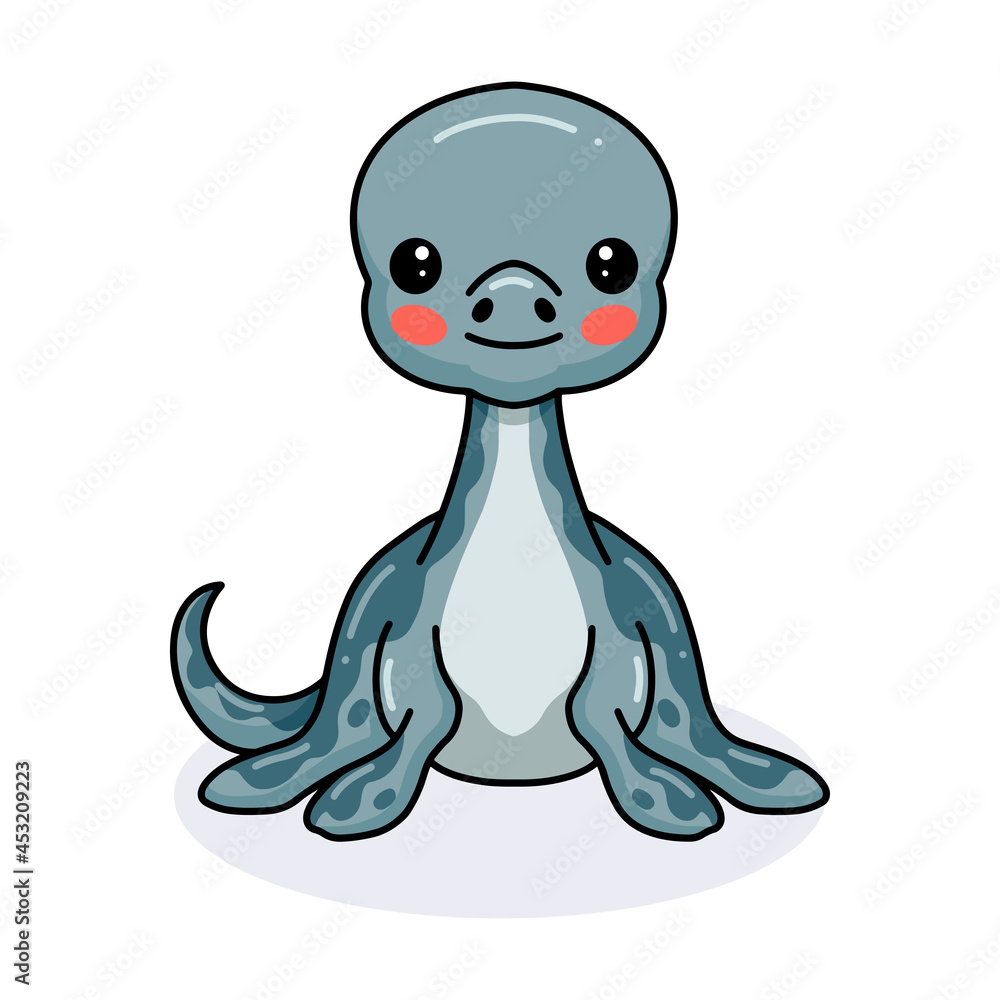 Cute little dinosaur cartoon sitting Cute little dinosaur cartoon sitting