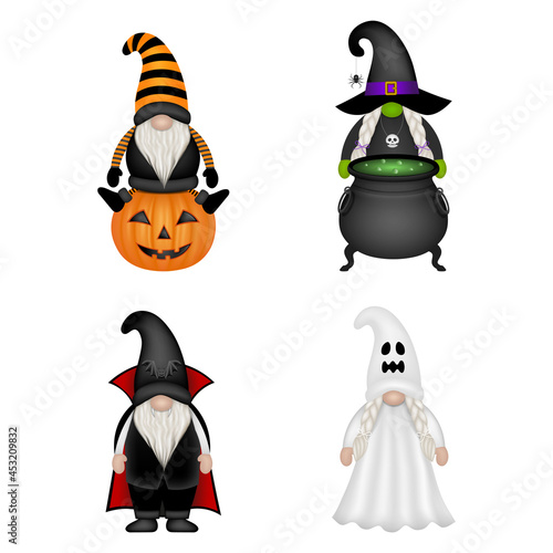 funny gnomes with halloween costumes