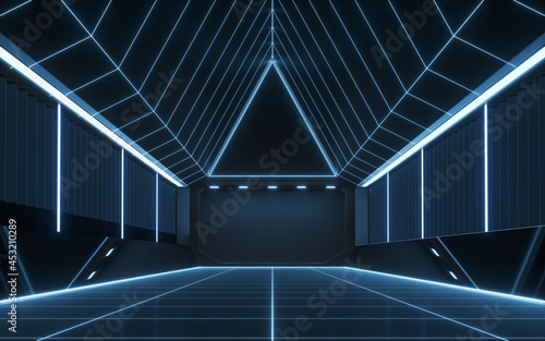 The black empty room, 3d rendering.