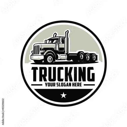 Trucking Company Logo Design. Circle Concept Emblem