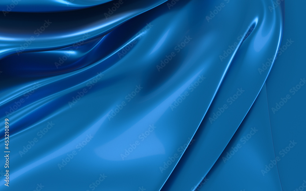 Obraz premium Flowing clothes with blue background, 3d rendering.
