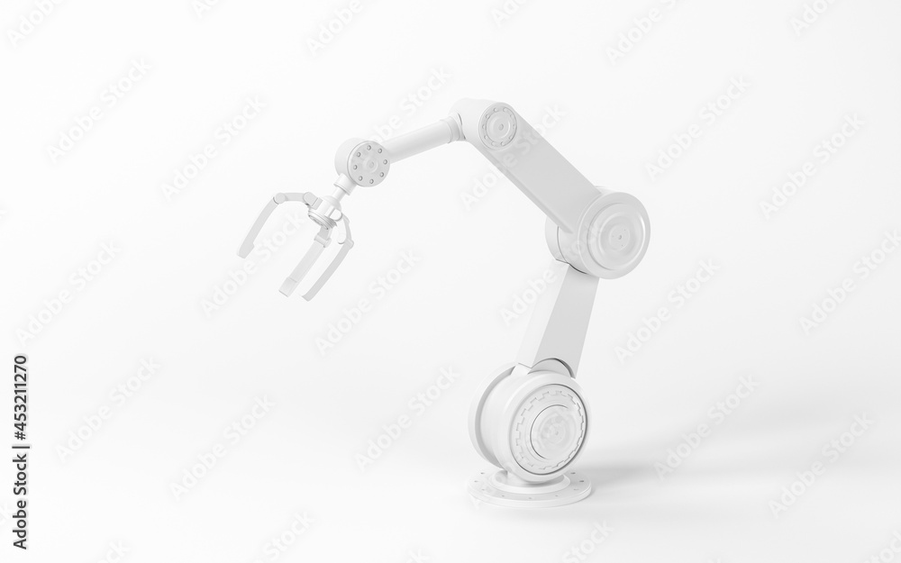 Mechanical arm with white background, 3d rendering. Mechanical arm with white background, 3d rendering.