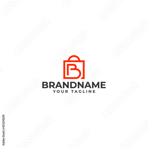initial letter b shopping bag icon template logo design