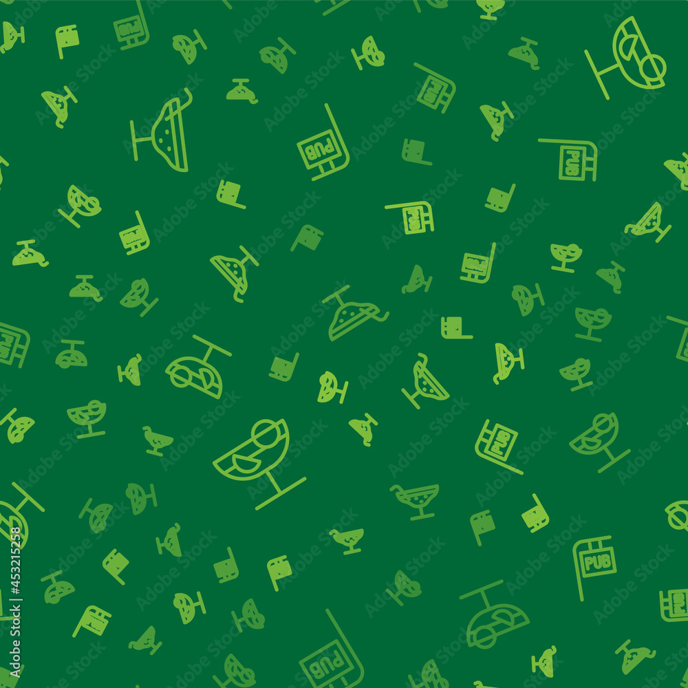 Set line Cocktail, and Street signboard with Pub on seamless pattern. Vector Set line Cocktail, and Street signboard with Pub on seamless pattern. Vector