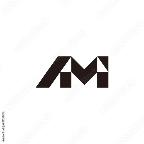 letter am simple geometric triangle logo vector