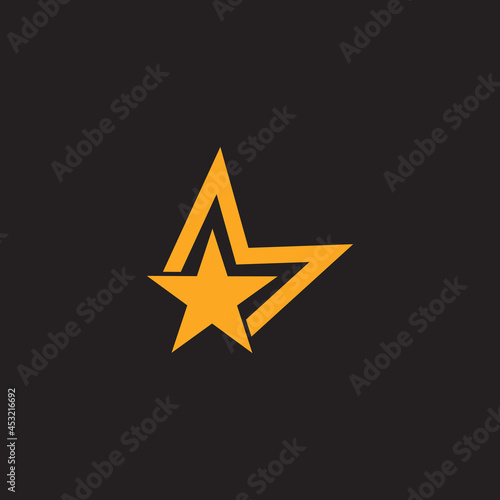 letter m star simple motion abstract simple logo vector