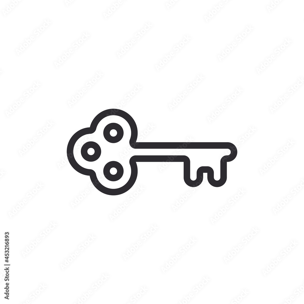 Key icon. Lock or unlock sign. Old key. Retro key. Padlock key. Lock