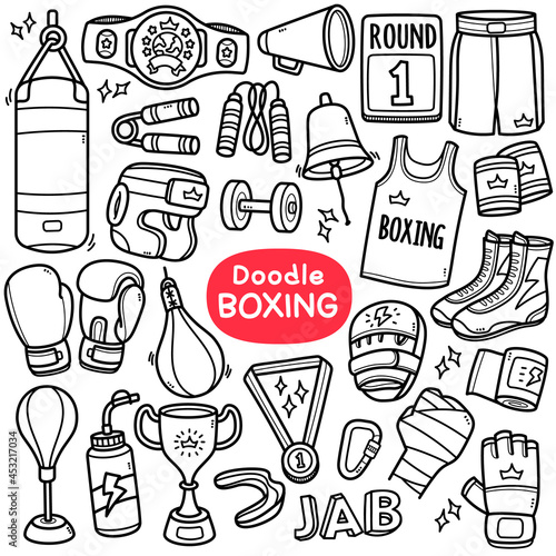 Boxing Sport Doodle Illustration