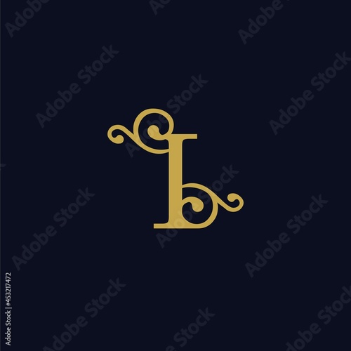 simple alphabet logo royal design golden concept with ornament