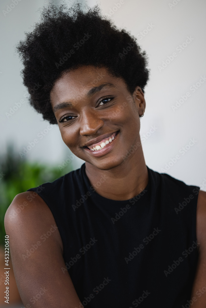 Portrait of African American woman with Natural hair Portrait of African American woman with Natural hair