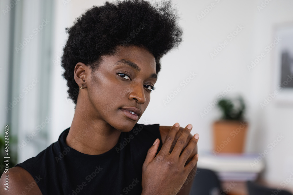 Portrait of African American woman with Natural hair Portrait of African American woman with Natural hair