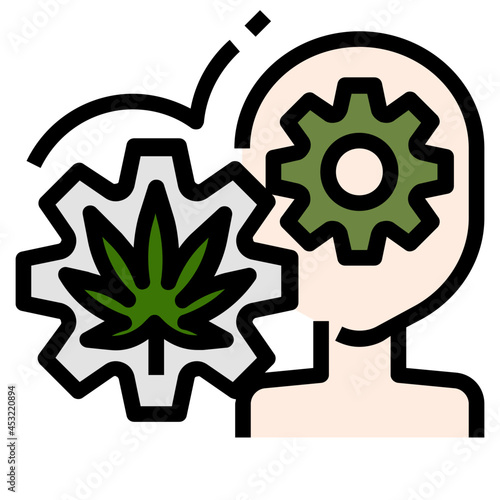 cannabis line icon