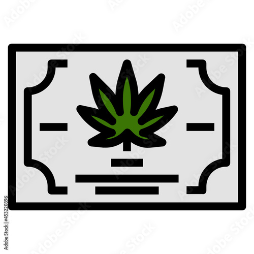 certificate marijuana line icon