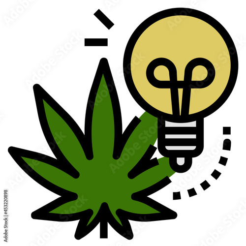 creative marijuana line icon