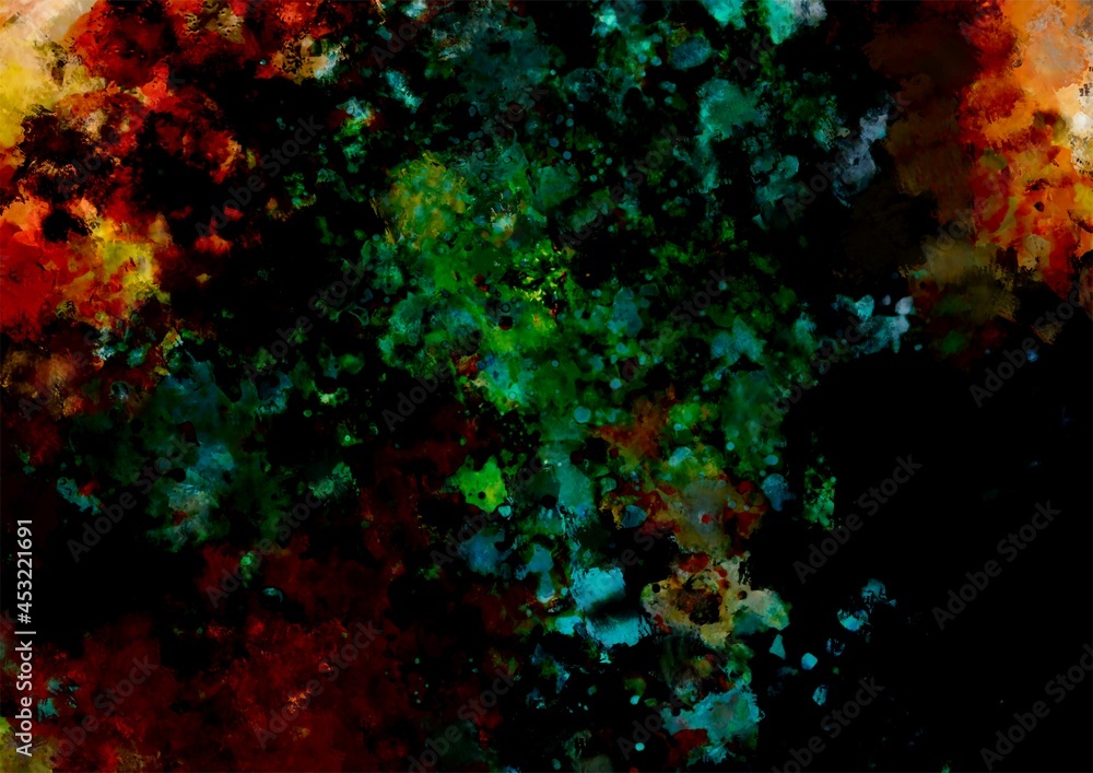 幻想的な黄色と黄緑の水彩テクスチャ背景