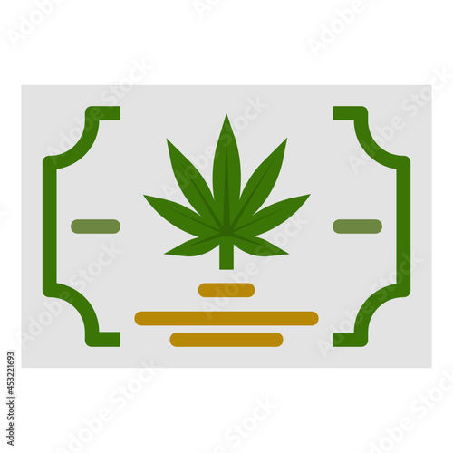 certificate marijuana flat icon