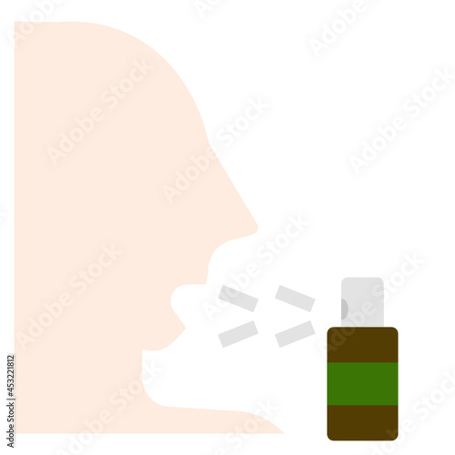 Oral spray flat icon