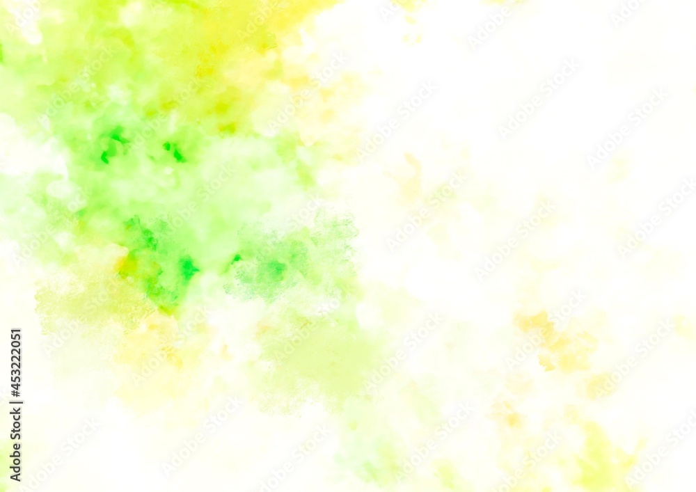 幻想的な黄色と黄緑の水彩テクスチャ背景