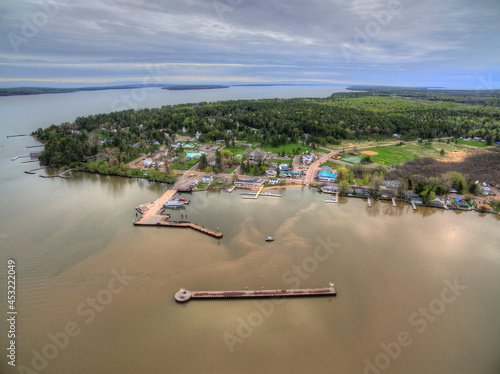 Aerial View of La Pointe, Wisconsin on Madeline Island photo