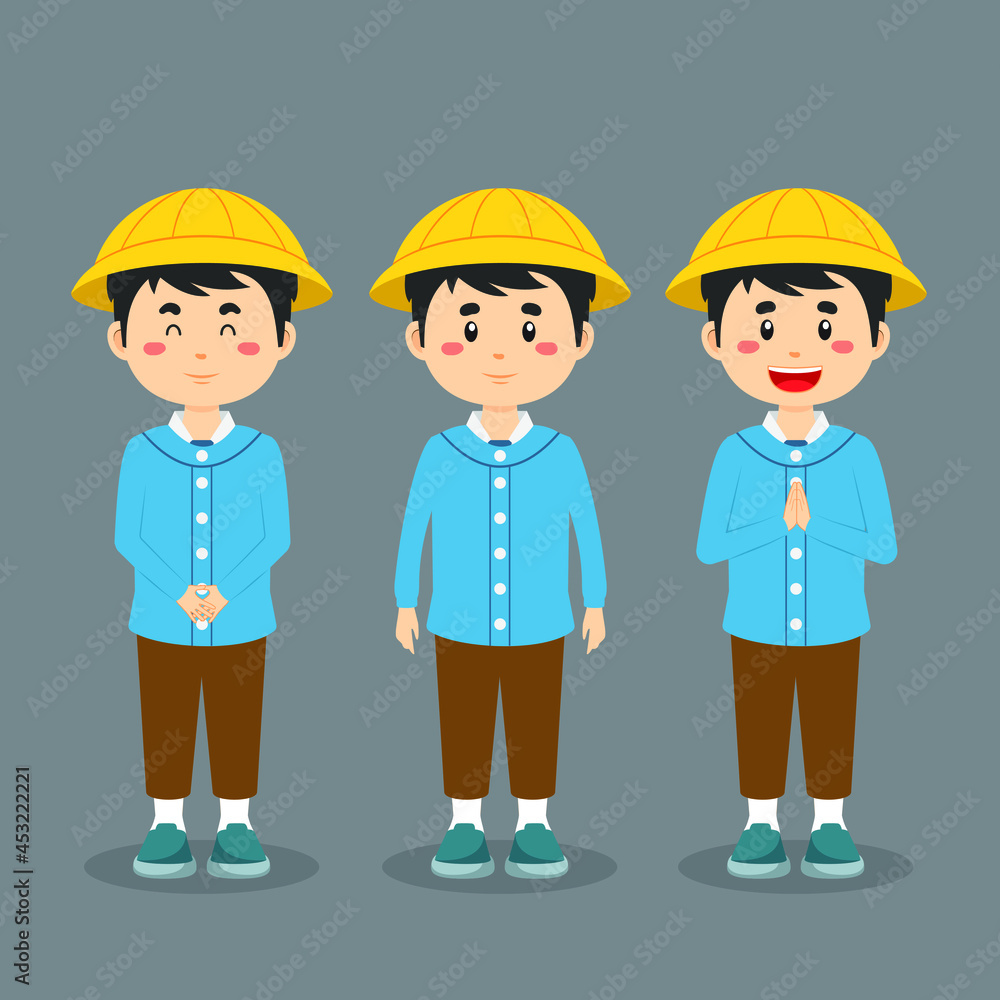 Elementary School Character with Expression Elementary School Character with Expression
