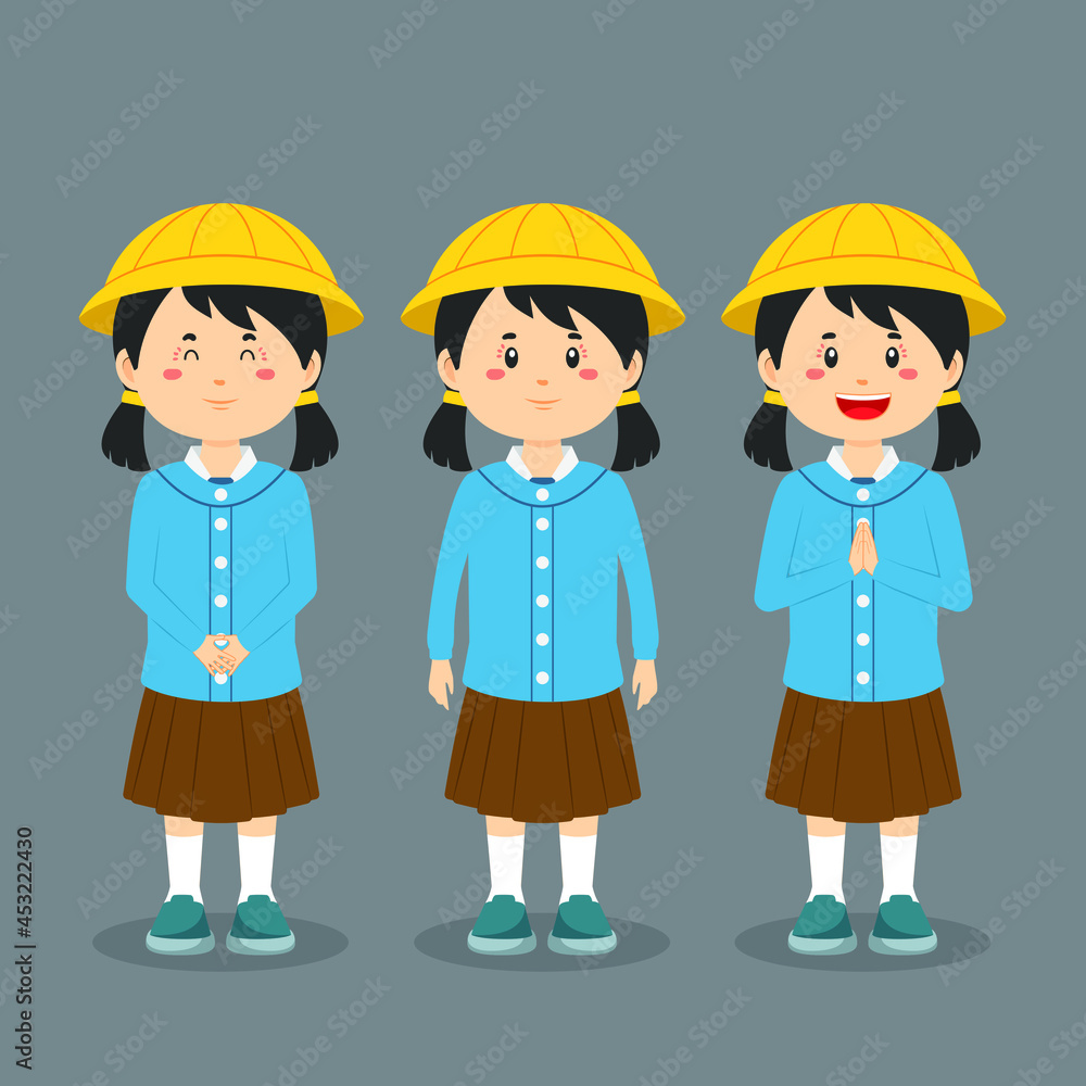 Elementary School Character with Expression Elementary School Character with Expression