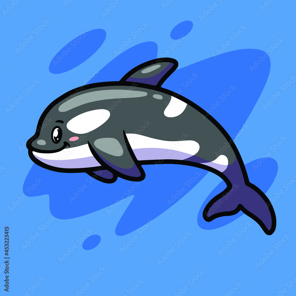Fototapeta premium Cute orca mascot illustration design