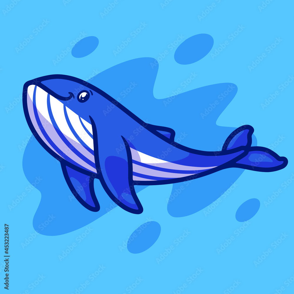 Fototapeta premium Cute whale mascot illustration design