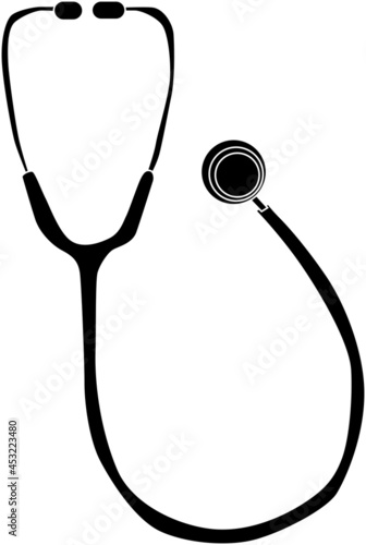 聴診器のシルエット素材